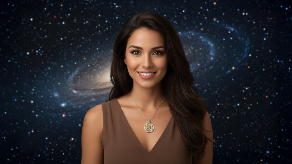 Citrine Harmonic Union Talisman Pendant set in 925 Sterling Silver and plated in 24 k Gold