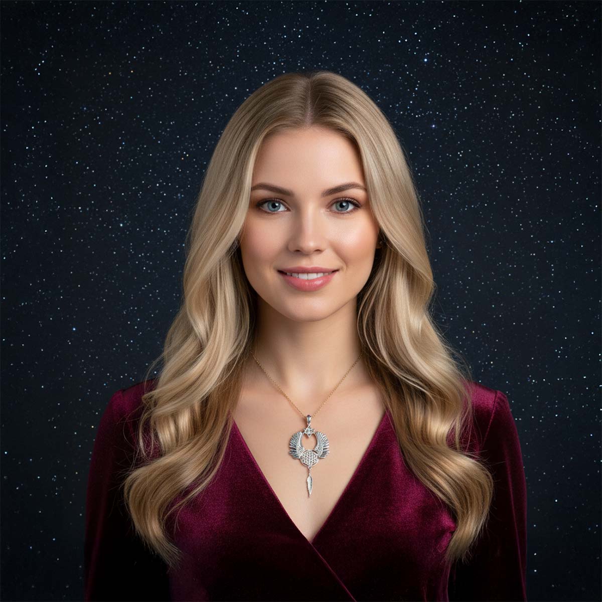 The Pilgrim of Light - Archangel Metatron Talisman Pendant with Ruby set in 925 Sterling Silver