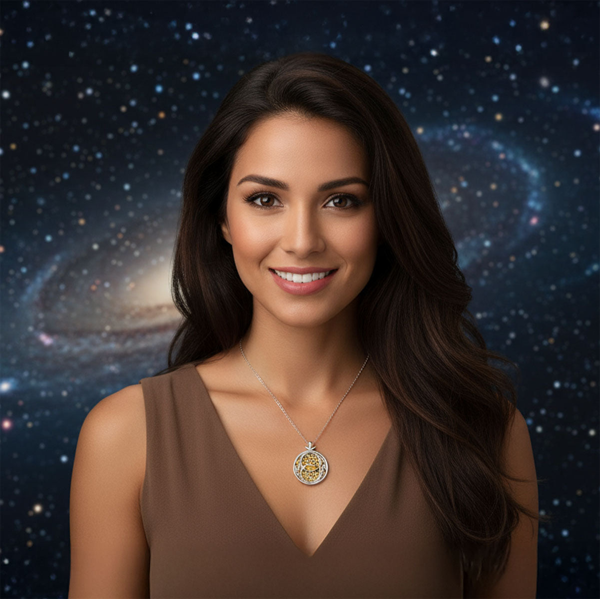 Citrine Harmonic Union Talisman Pendant set in 925 Sterling Silver and plated in 24 k Gold